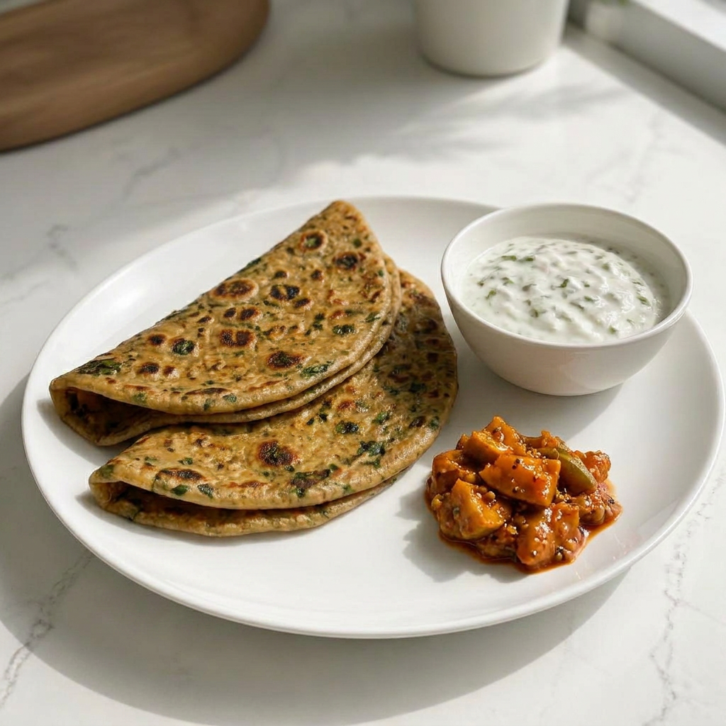 Methi Paratha (2 pcs) with Raita