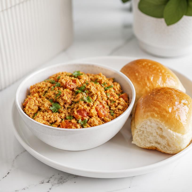 Street Style Paneer Bhurji with Butter Pav (2 pcs)
